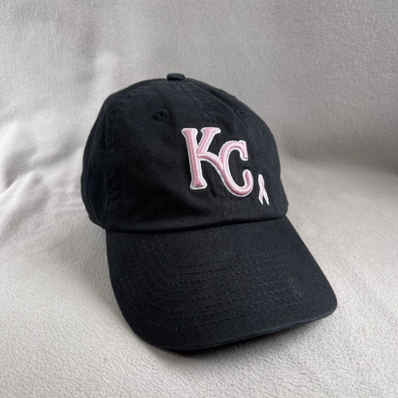 Kansas City Royals Hat‎ Women One Size Black Strapback Breast Cancer Awareness - Picture 1 of 12
